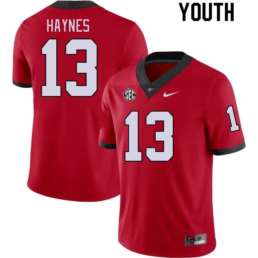 Youth #13 Zeed Haynes Georgia Bulldogs College Football Jerseys Stitched-Red - Click Image to Close